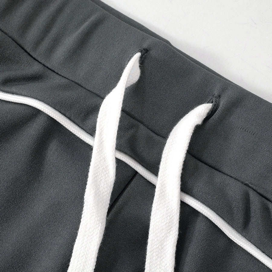 Daily Women's Streetwear Contrast Collar Spandex Polyester Twilled Satin Shorts Sets Shorts Sets