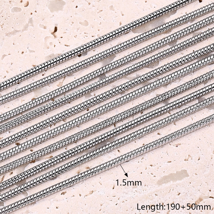 10 Strands/Package 304 Stainless Steel box chain snake chain Polished Length: 170 50mm Length: 190 50mm Length: 250 50mm Jewelry Accessories