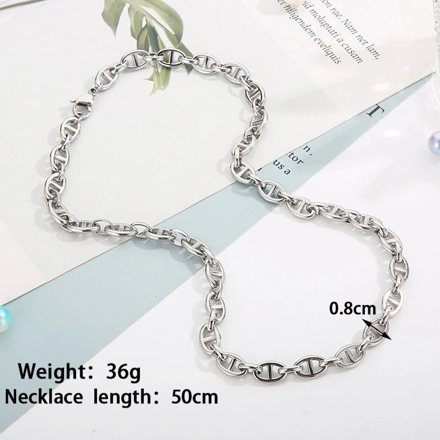 Jewelry Elegant Square Heart Shape 304 Stainless Steel 18K Gold Plated Enamel Necklace