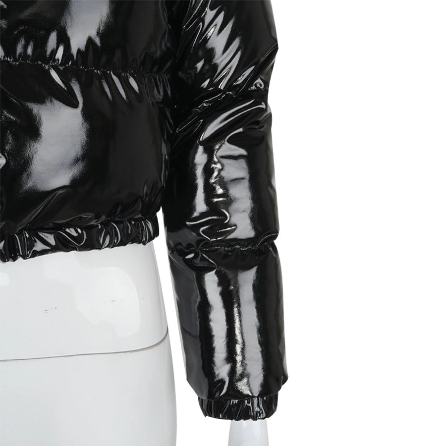 Women's Streetwear Solid Color Zipper Coat cotton clothes