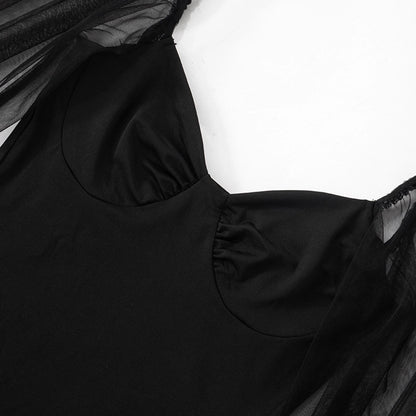 Women's Hip skirt Streetwear V Neck Long Sleeve Solid Color Knee-Length Daily