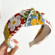 Yellow Flower Knitted Knotted Hair Hoop