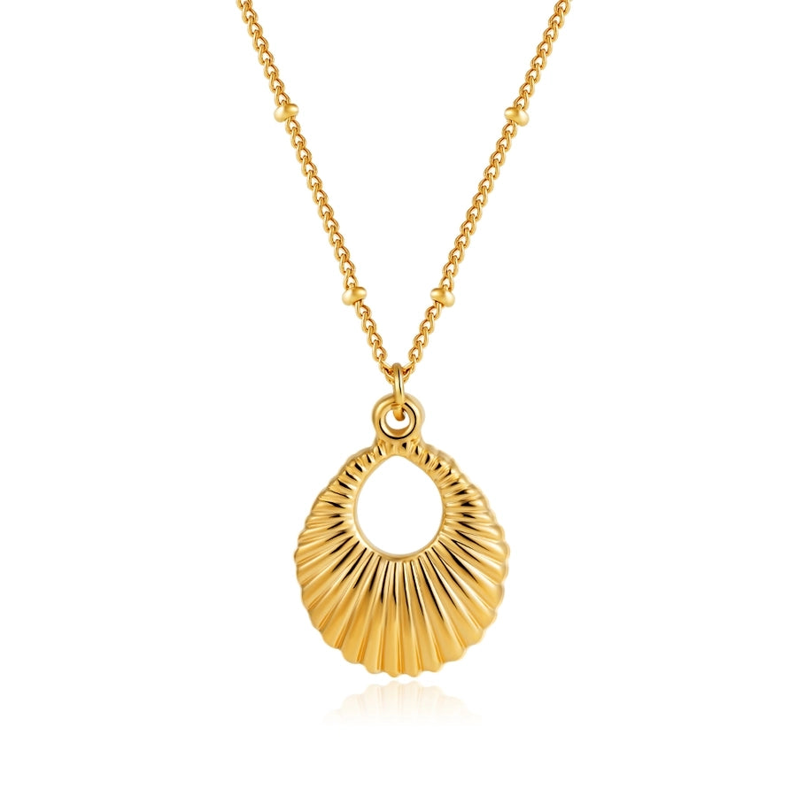 Jewelry Casual Solid Color Oval 304 Stainless Steel Pendant Necklace