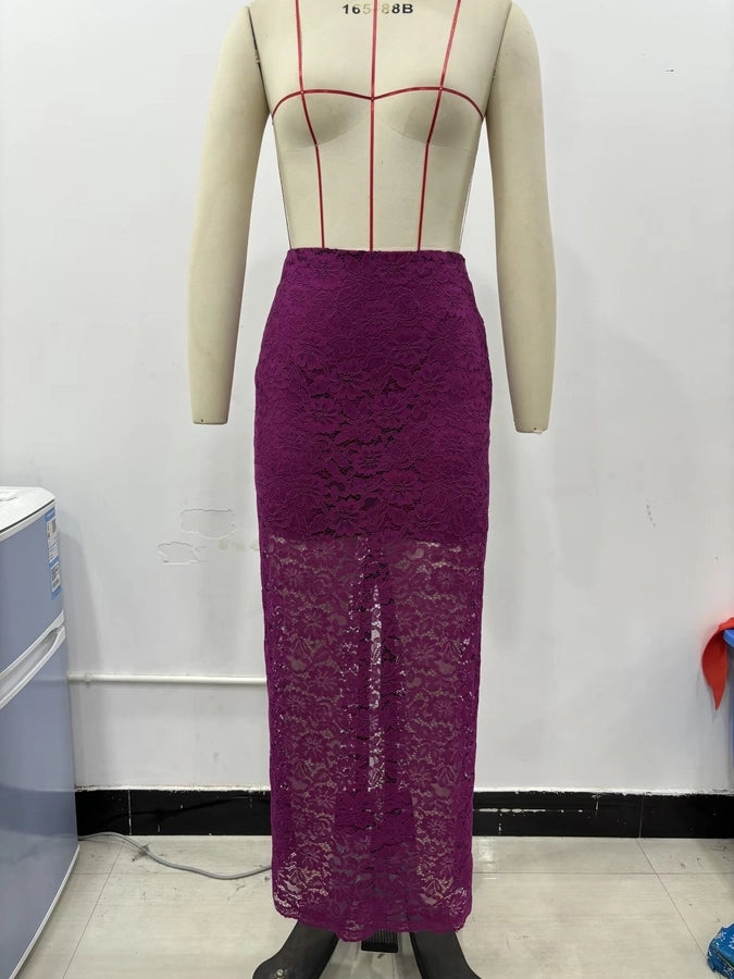 Summer Simple Style Solid Color Polyester Midi Dress Skirts