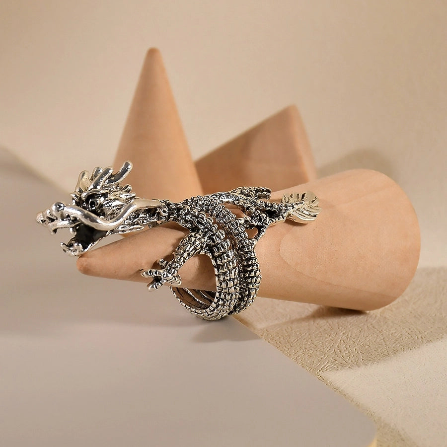 Casual Dragon Alloy Plating Diamond Unisex Rings