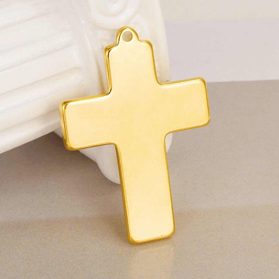 1 Piece 3*4.3mm 304 Stainless Steel 18K Gold Plated Cross Pendant Jewelry Accessories