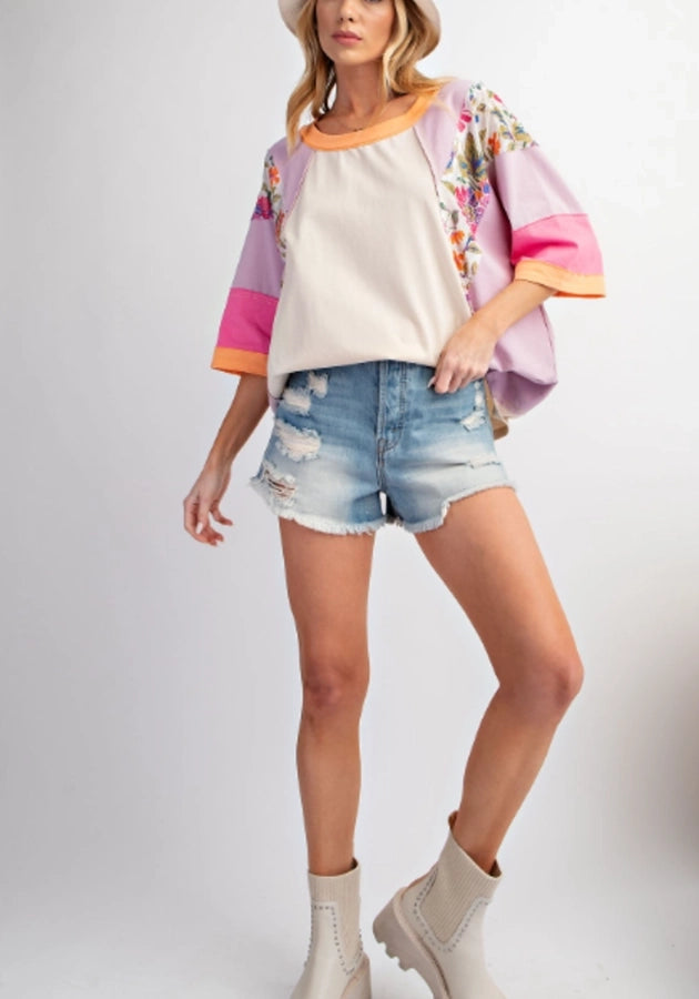 Hoodies & Sweatshirts 3/4 Length Sleeve Casual Streetwear Color Block Stripe