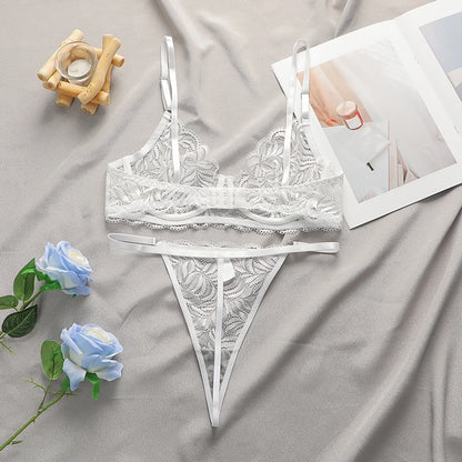 Solid Color Gather Comfort Bra&Panty Set