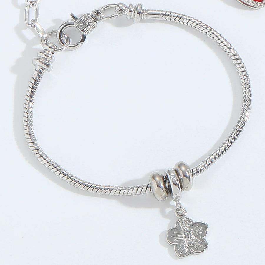 Jewelry Elegant Simple Style Commute Heart Shape Copper Zircon White Gold Plated Bracelets