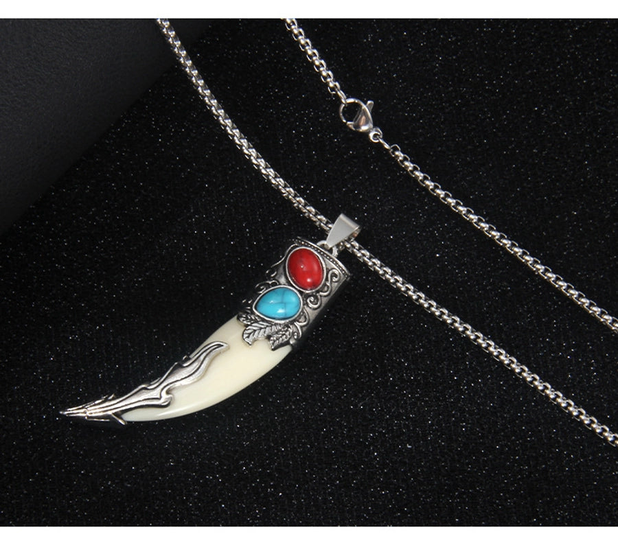 Ethnic Style Geometric 201 Stainless Steel Arylic Alloy Inlay Turquoise Unisex Pendant Necklace