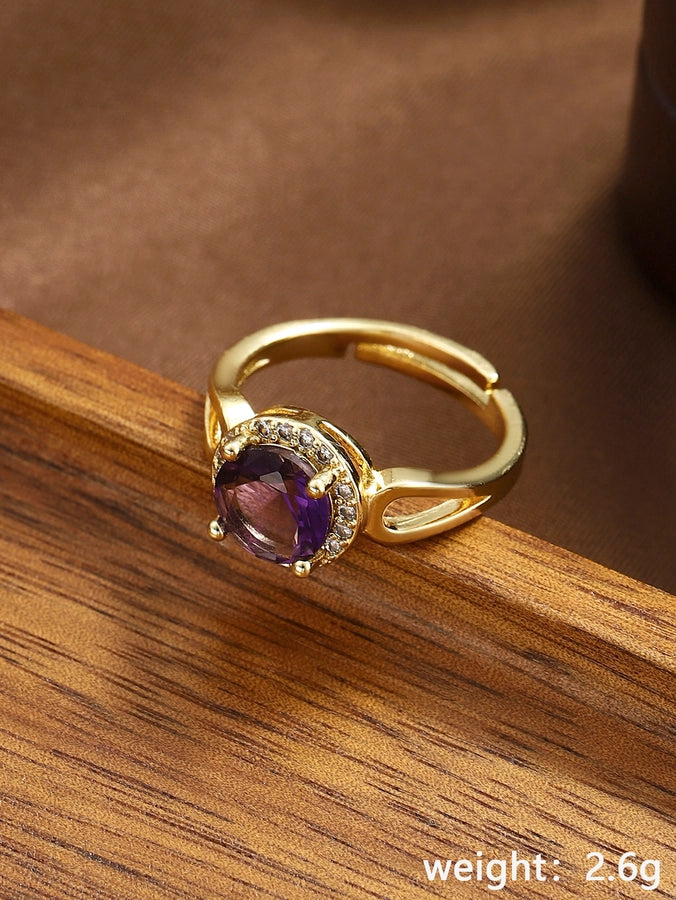 Copper Geometric Adjustable Ring