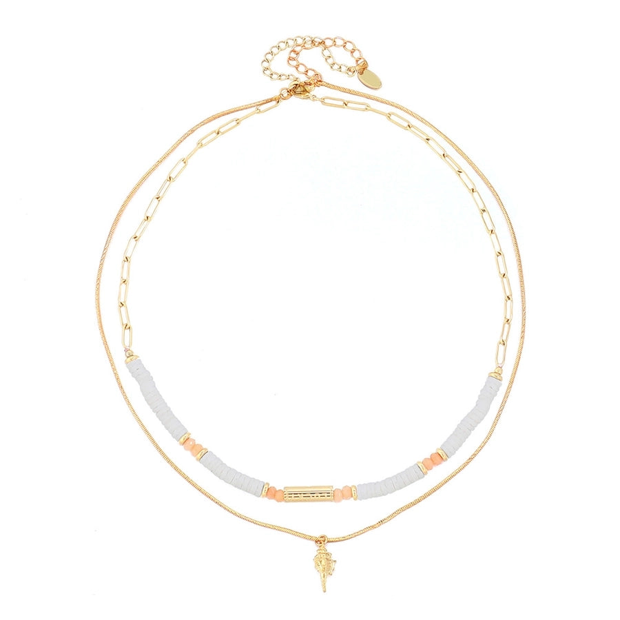 Casual Luxurious Irregular 304 Stainless Steel Shell Copper Paperclip Chain snake chain Layered Necklaces