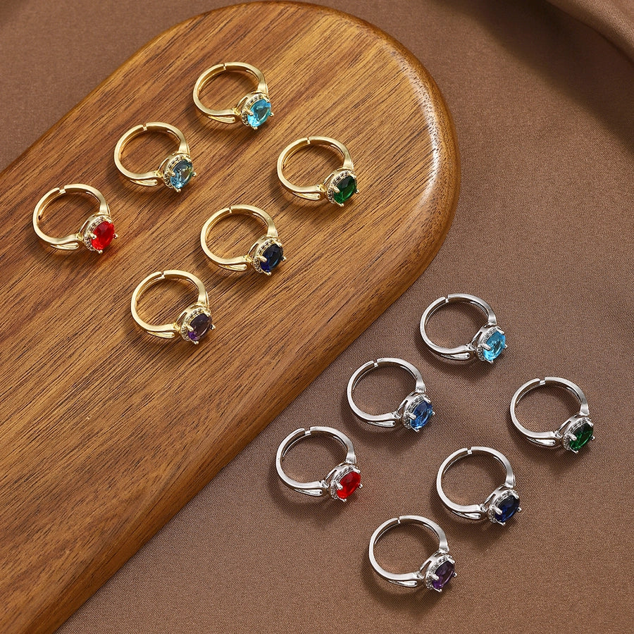 Copper Geometric Adjustable Ring