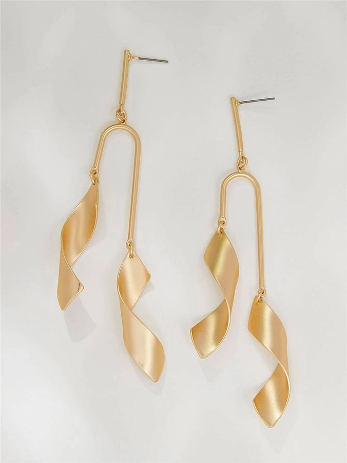 1 Pair Elegant Exaggerated Spiral Alloy Drop Earrings
