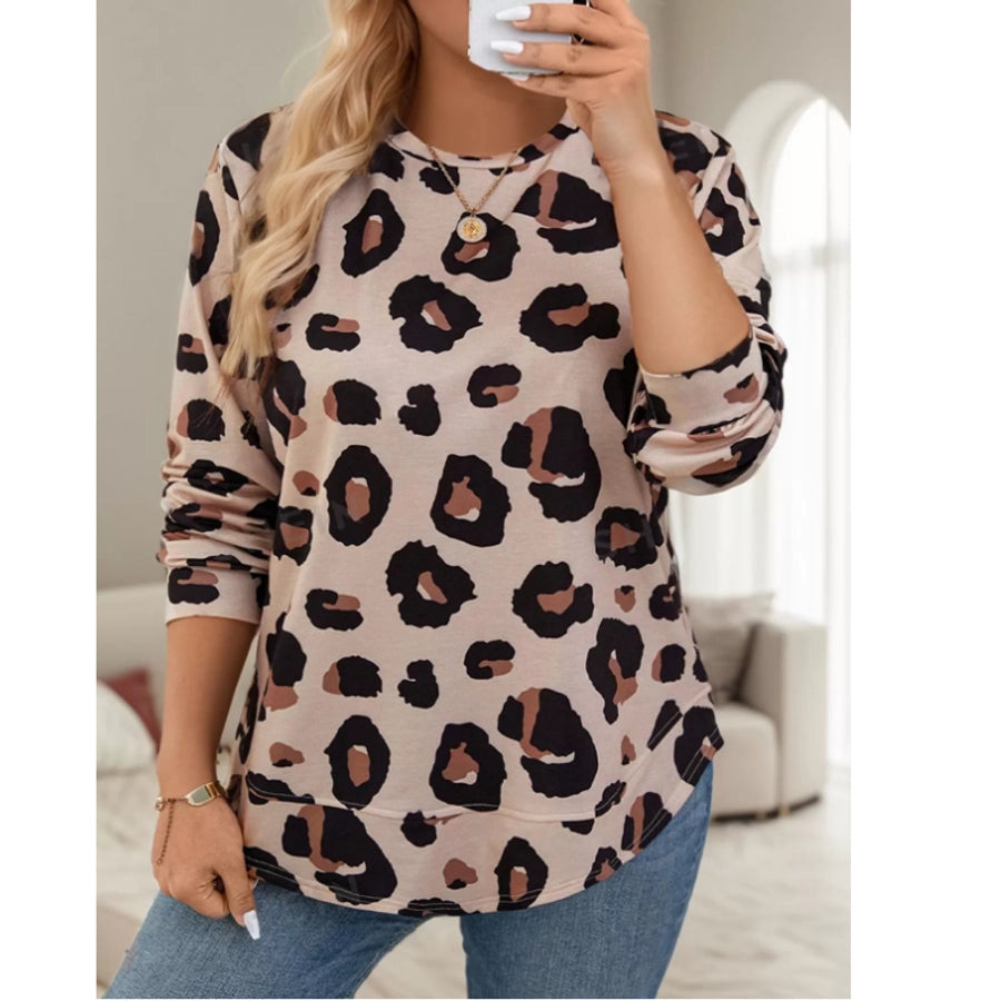 Women's T-shirt Long Sleeve T-Shirts Casual Leopard