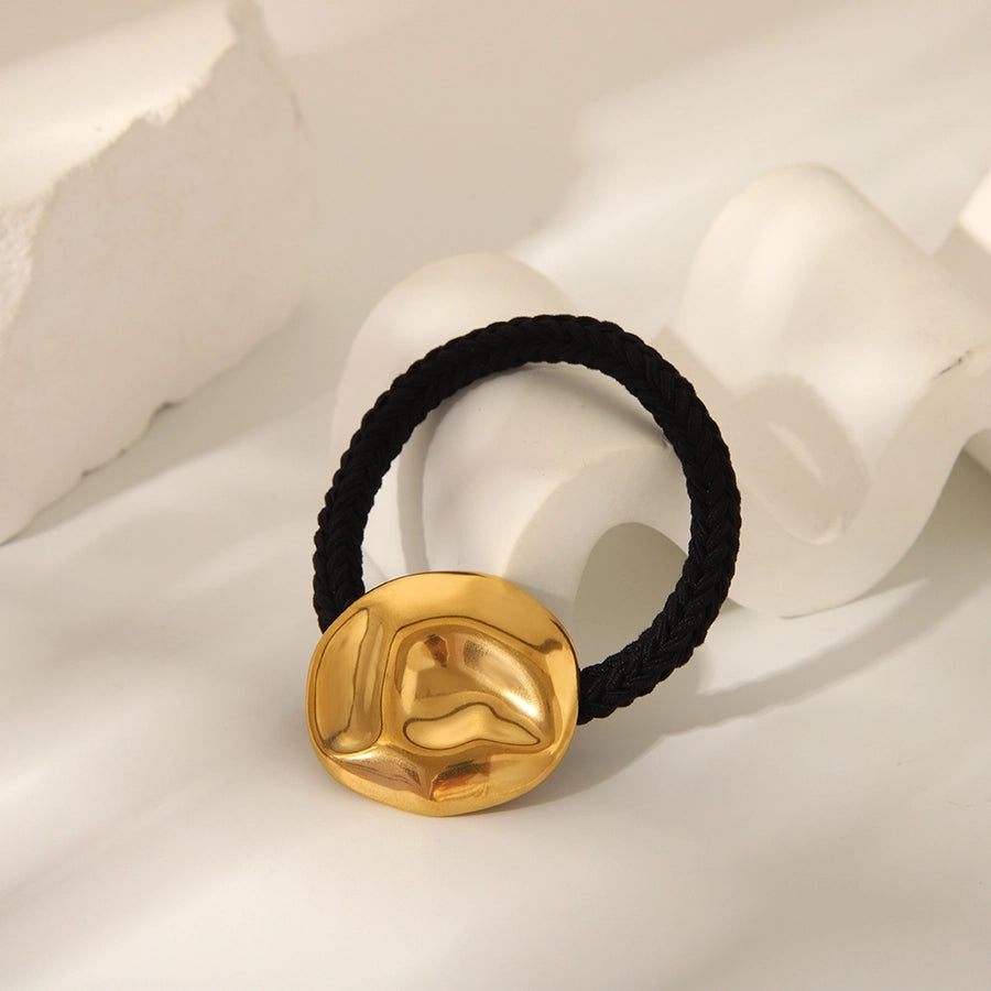 Women's IG Style Fairy Style Casual Grimace 304 Stainless Steel Elastic Band Polishing Plating Hair Tie