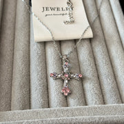 Pink Cross Necklace