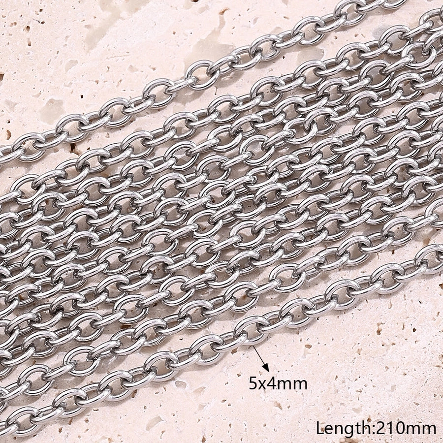 10 Strands/Package 5 Strands/Package 304 Stainless Steel cable chain Belcher Chain Polished Length: 170 50mm Length:230+50mm Jewelry Accessories