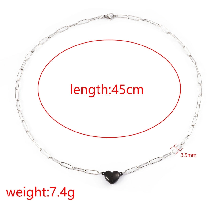 Jewelry IG Style Simple Style Heart Shape 304 Stainless Steel Plating Pendant Necklace
