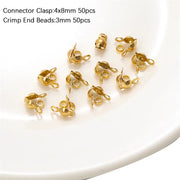 Bag buckle 4x 8mmmm positioning buckle 3mm gold