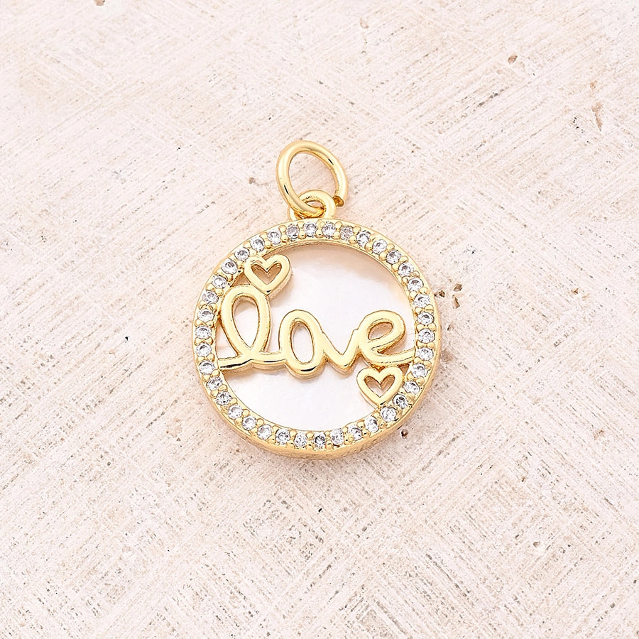 1 Pc/Package 17.5x15.5mm Hole 3~3.9mm Copper Shell 18K Gold Plated White Gold Plated Round Letter Life Tree Polished Pendant Jewelry Accessories