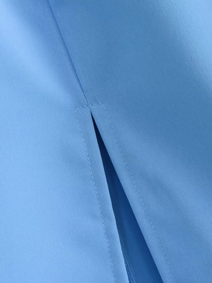 Summer Sexy Solid Color Polyester Midi Dress Skirts