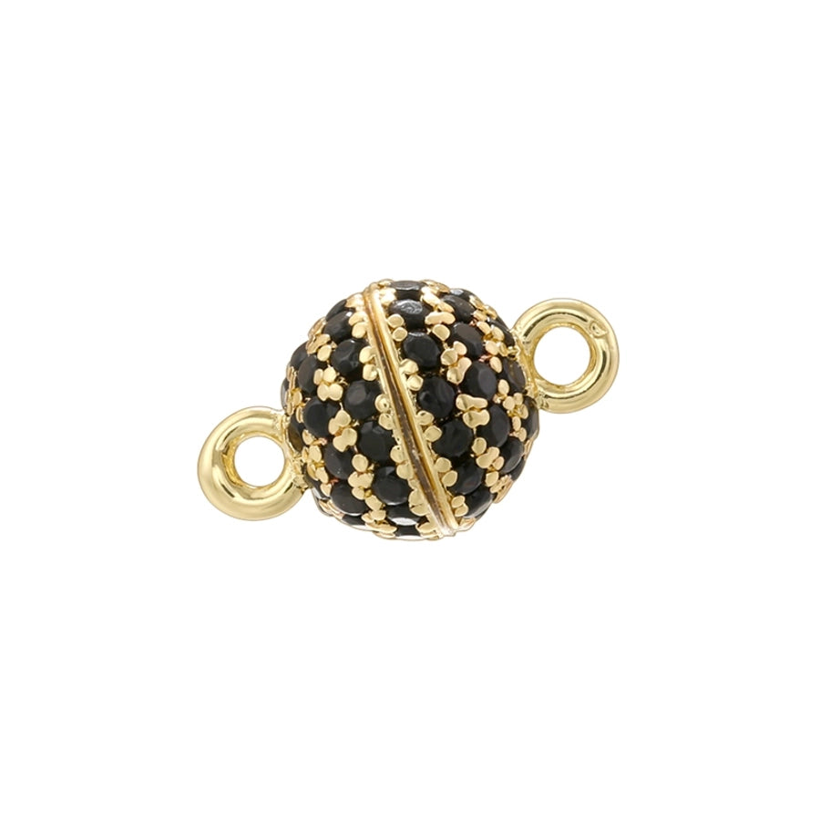 1 Piece Copper Zircon 18K Gold Plated Round Pendant Spacer Bars Jewelry Accessories