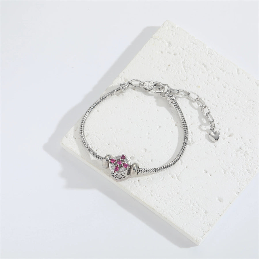 Jewelry Elegant Simple Style Commute Cross Copper Zircon White Gold Plated Bracelets