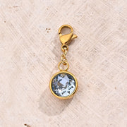 Light Sky Blue Color Lucky Stone Lobster Buckle Pendant (Gold)
