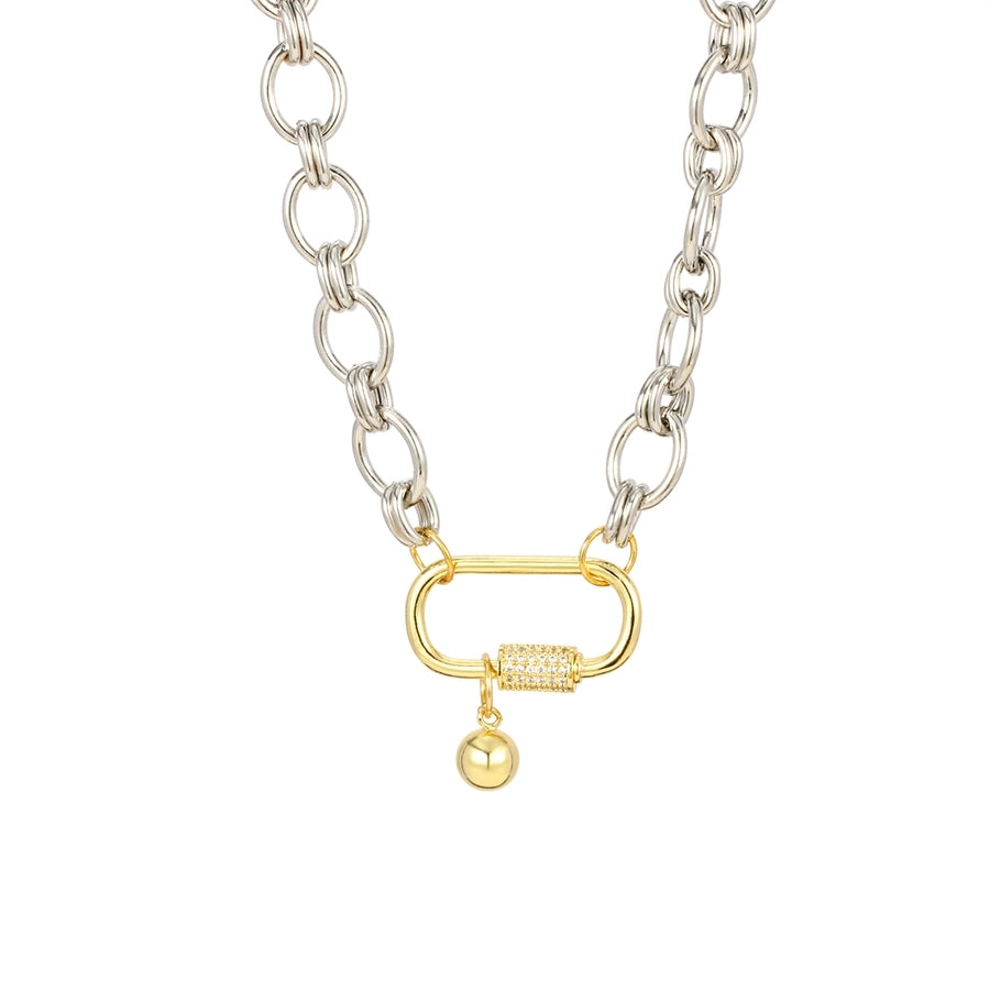 Jewelry IG Style Oval Copper Pendant Necklace