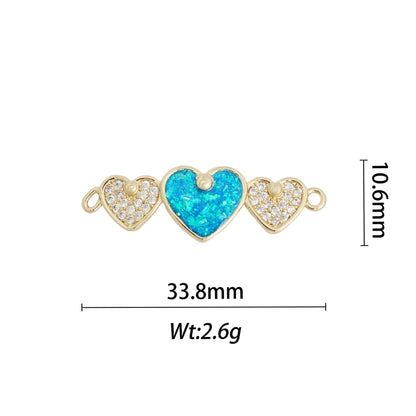 1 Piece Copper Geometric Letter Heart Shape