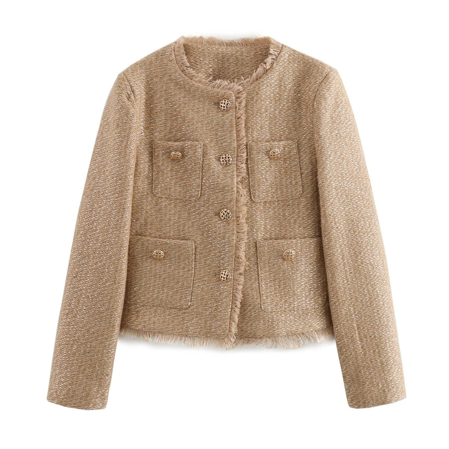 Women's Preppy Style Solid Color Single Breasted Coat Woolen Coat