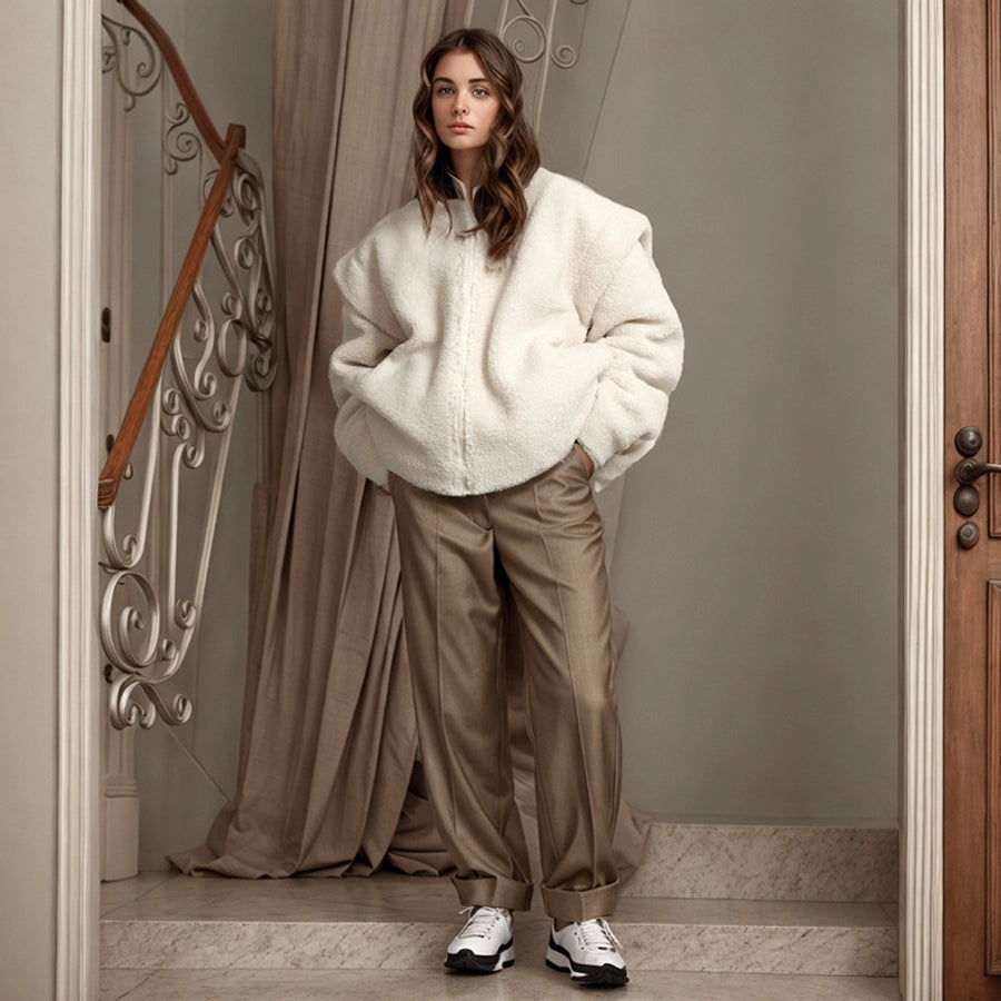 Women's Vacation Simple Style Solid Color Zipper Coat