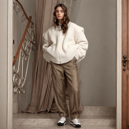 Women's Vacation Simple Style Solid Color Zipper Coat