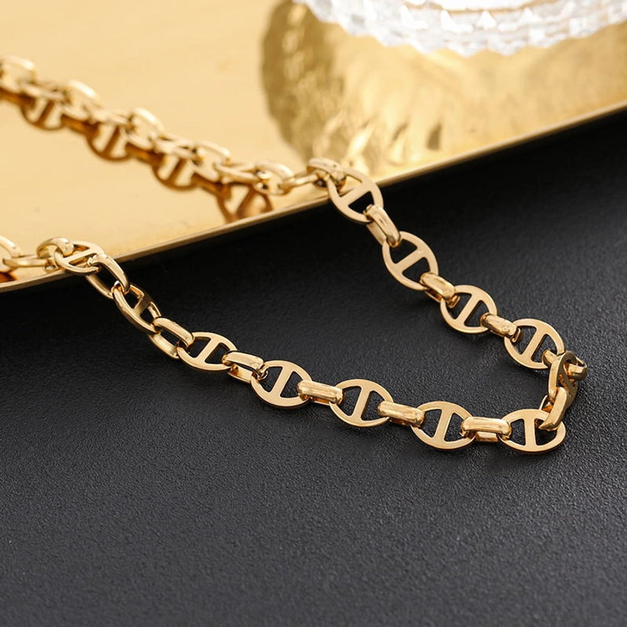 Jewelry Elegant Square Heart Shape 304 Stainless Steel 18K Gold Plated Enamel Necklace