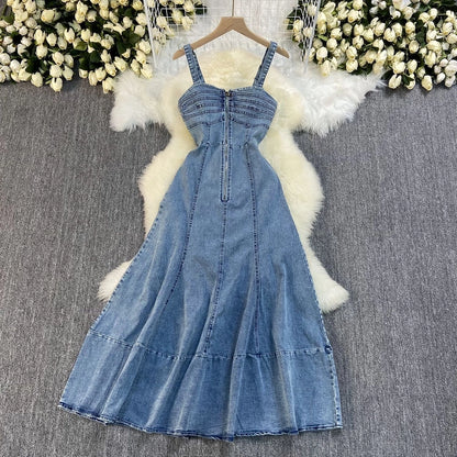 Women's Strap Dress Elegant Strap Sleeveless Solid Color Maxi Long Dress Daily