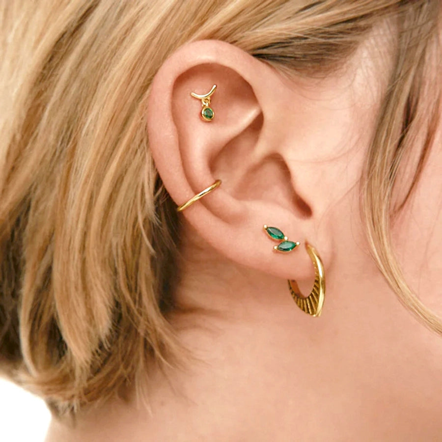1 Pair Casual Elegant Geometric Copper Zircon Drop Earrings Ear Studs