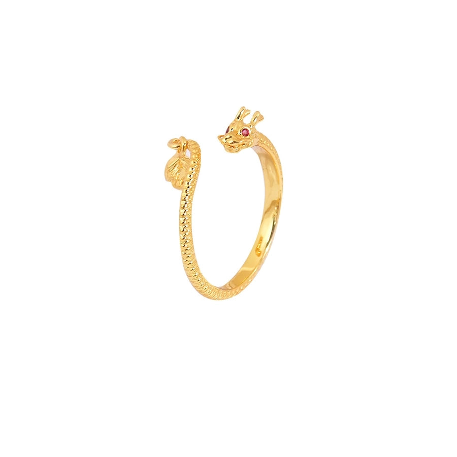 Casual Dragon Alloy Plating Diamond Unisex Rings