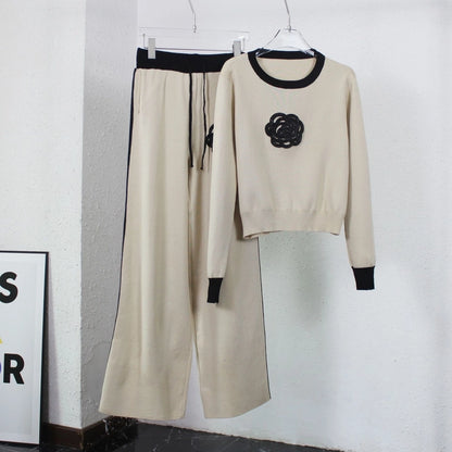 Holiday Women's Vacation Simple Style Flower Cotton Polyester Pants Sets Pants Sets