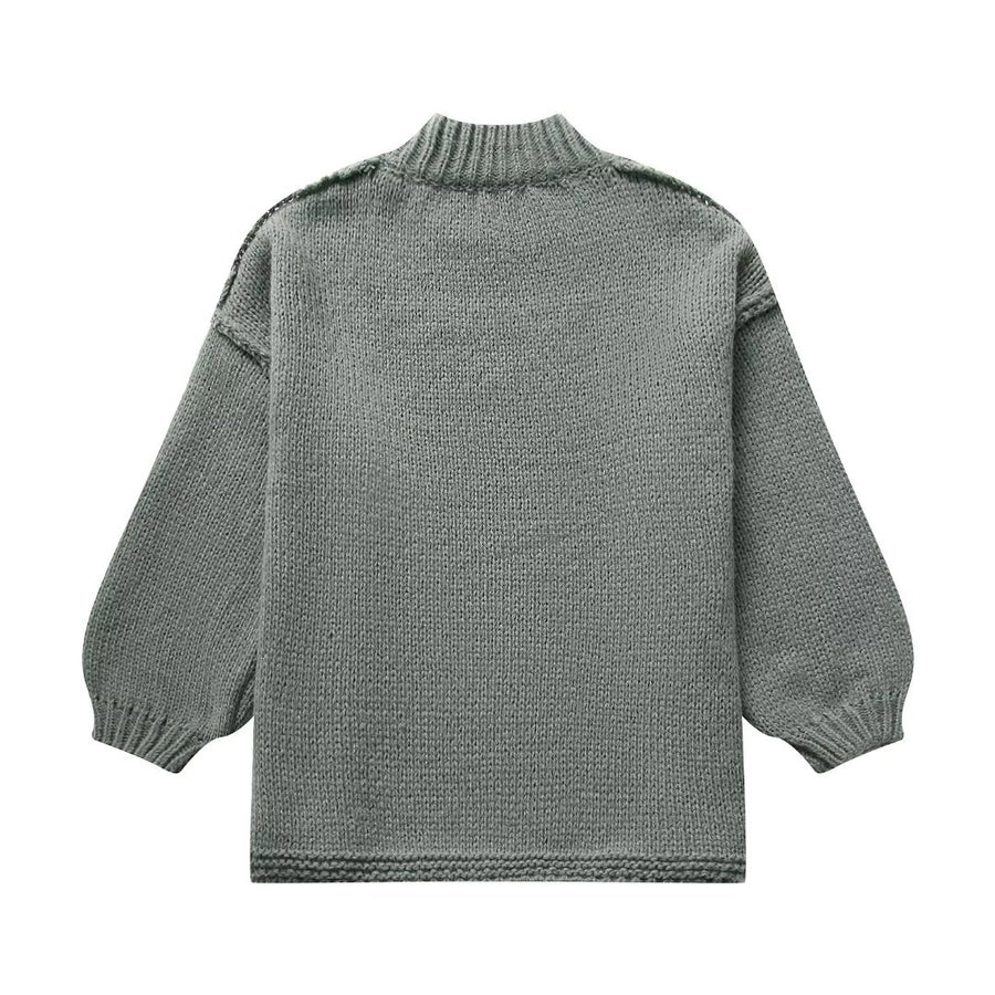 Women's Sweater Long Sleeve Sweaters & Cardigans Elegant Simple Style Solid Color