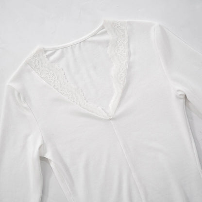 Women's T-shirt Long Sleeve Blouses Vacation Simple Style Solid Color