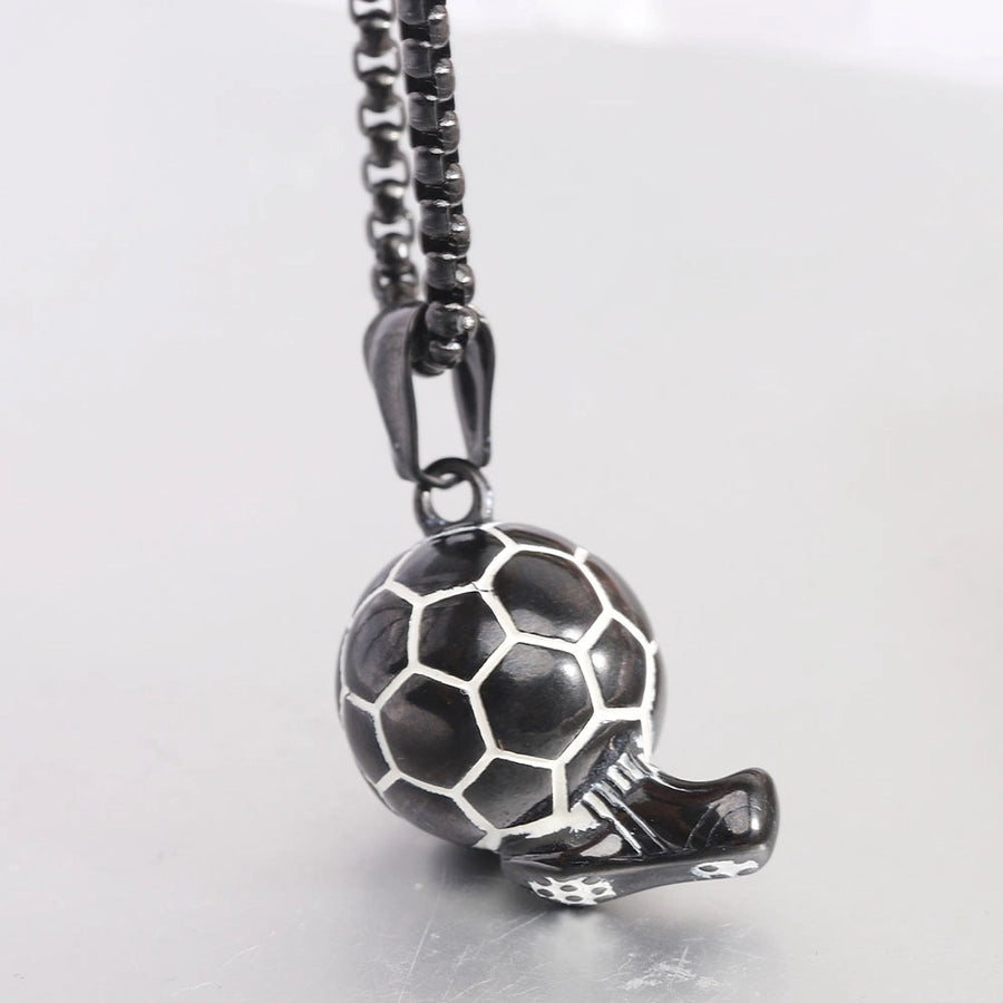 Simple Style Sports Football Titanium Steel 18K Gold Plated Unisex Pendant Necklace