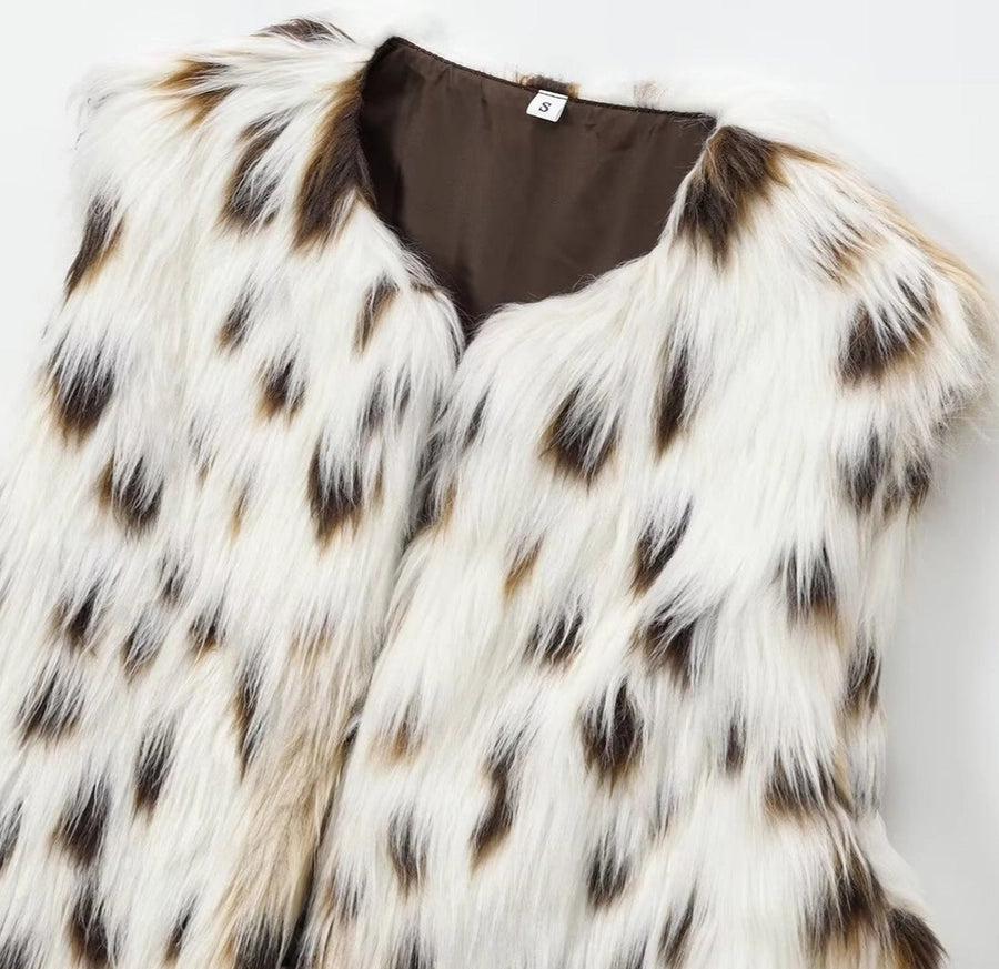 Women's Vacation Simple Style Leopard Vest Casual Jacket