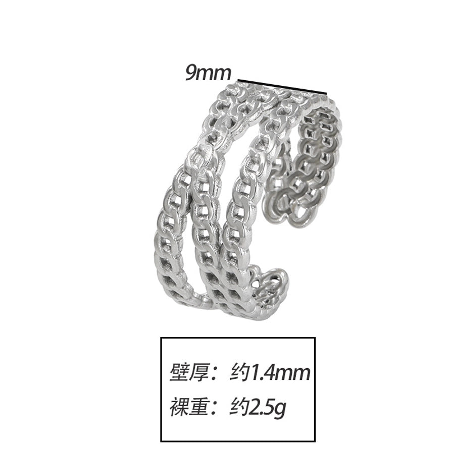 Jewelry Elegant Leaves Flower Titanium Steel Open Rings