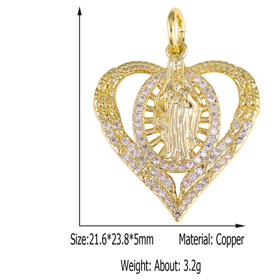 1 Piece 8.5*11.5mm Copper Geometric Pendant Jewelry Accessories