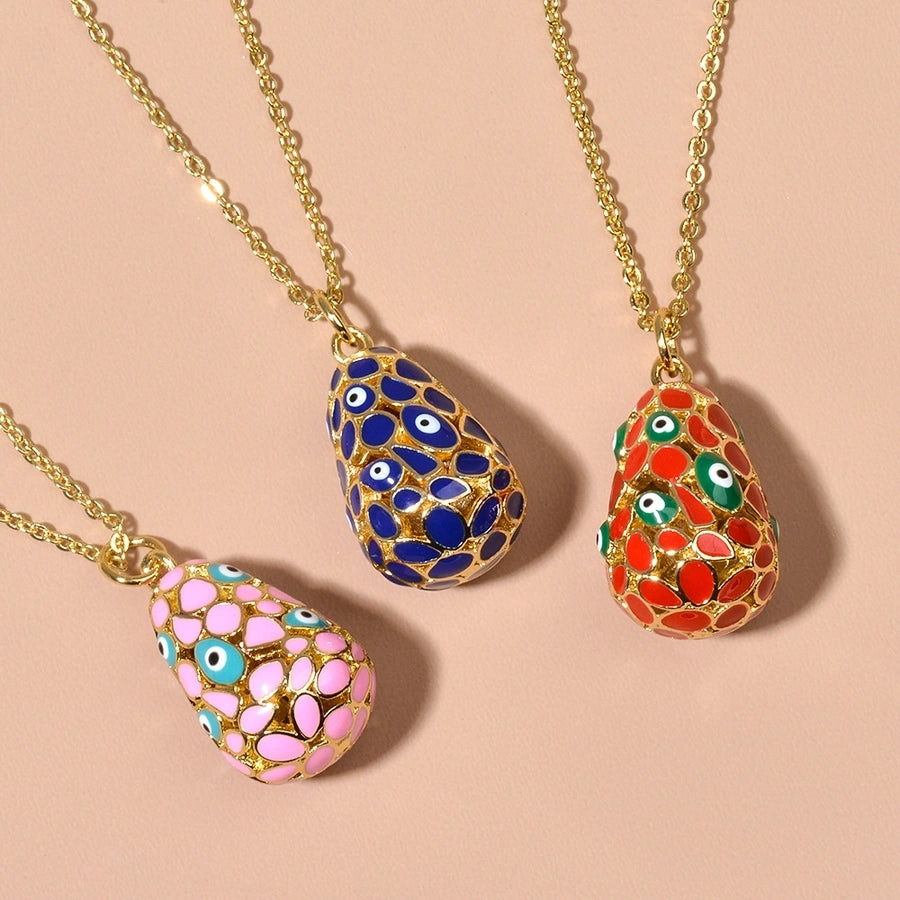 Jewelry Religion Ethnic Style Rejuvenating device Eye Copper Epoxy Pendant Necklace