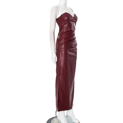 Women's Sheath Dress Sexy U Neck Sleeveless Solid Color Maxi Long Dress Cocktail Party