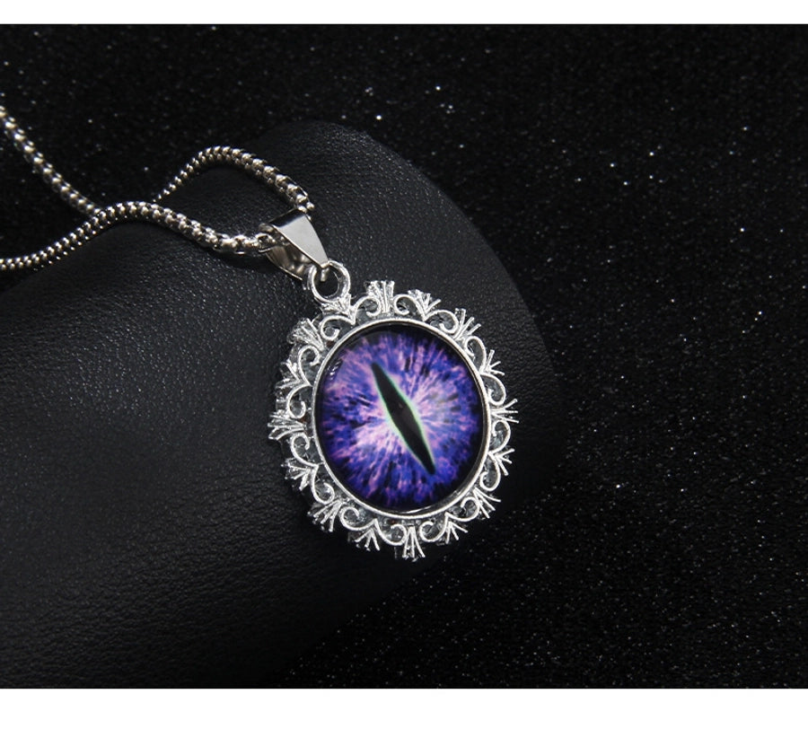 Hip-Hop Round Devil's Eye 201 Stainless Steel Alloy Unisex Pendant Necklace