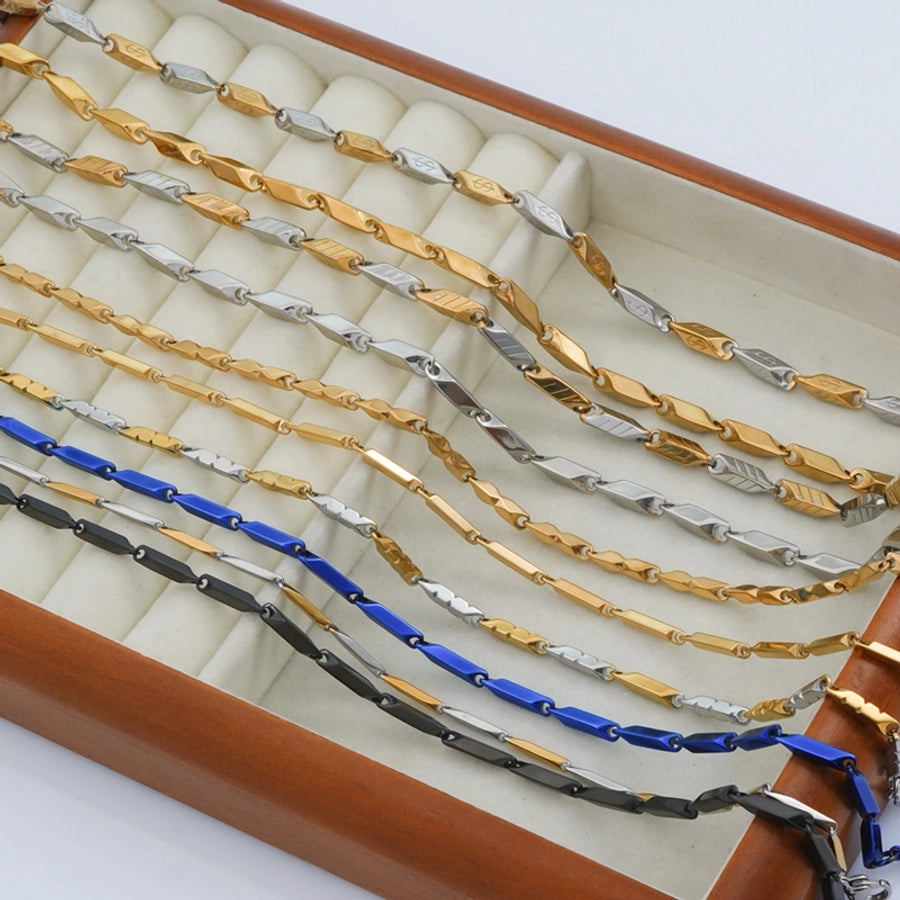 Jewelry Casual Classic Style Rhombus Argyle 304 Stainless Steel 18K Gold Plated Necklace