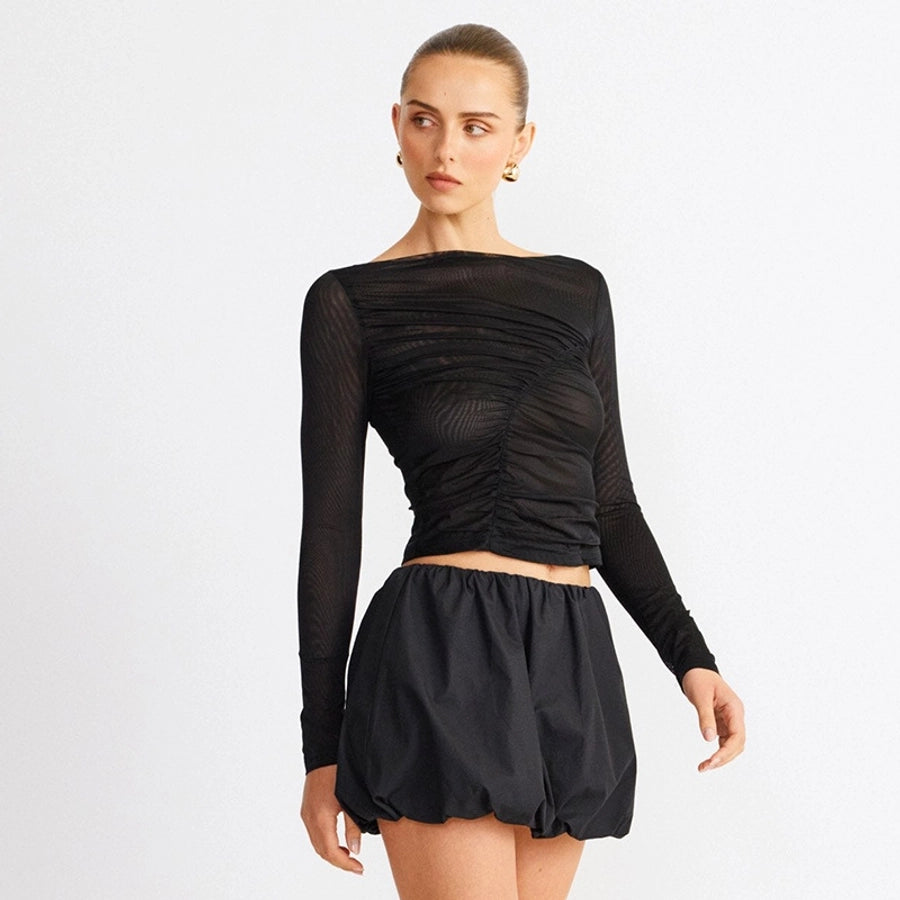 Women's T-shirt Long Sleeve Blouses Streetwear Solid Color